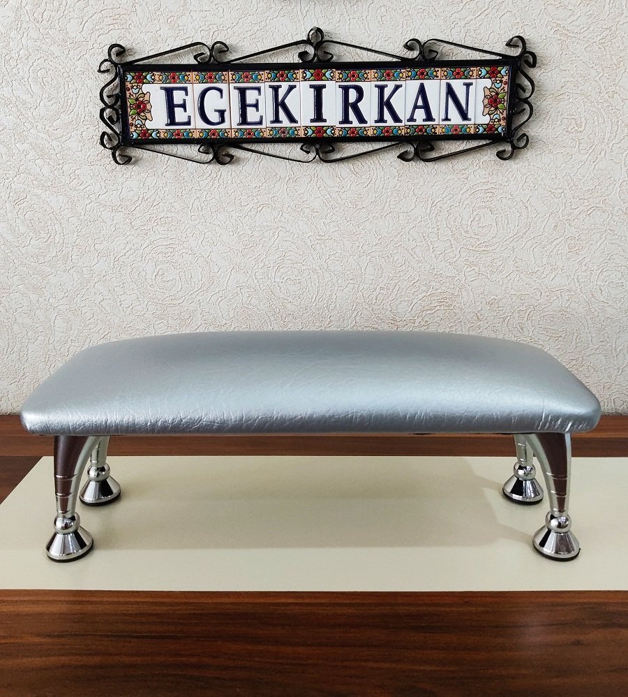Egekırkan P500 Protez Tırnak Kalıcı Oje Manikür Minderi Yastığı Standı El Koyma Dayanağı Gümüş Gri