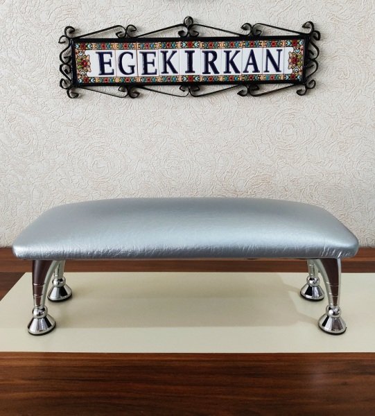 Egekırkan P500 Protez Tırnak Kalıcı Oje Manikür Minderi Yastığı Standı El Koyma Dayanağı Gümüş Gri