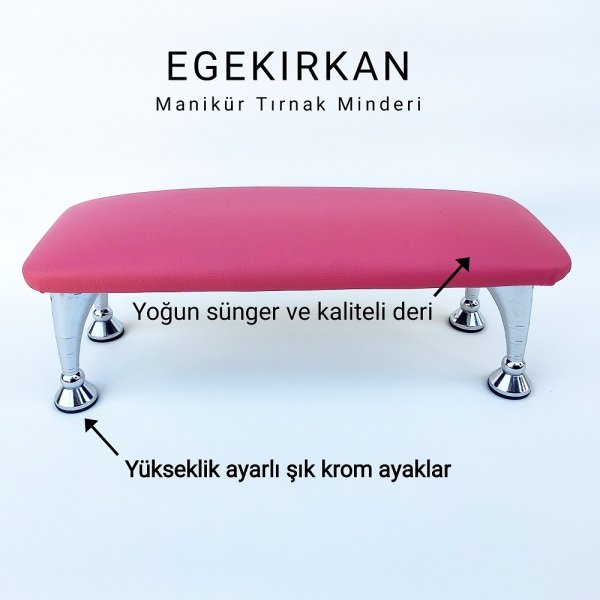Egekırkan P500 Protez Tırnak Kalıcı Oje Manikür Minderi Yastığı Standı El Koyma Dayanağı Pembe
