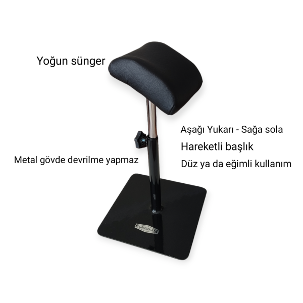 Egekırkan Kuaför Pedikür Ayaklığı Hareketli Başlıklı Pedikür Standı Ayağı Siyah