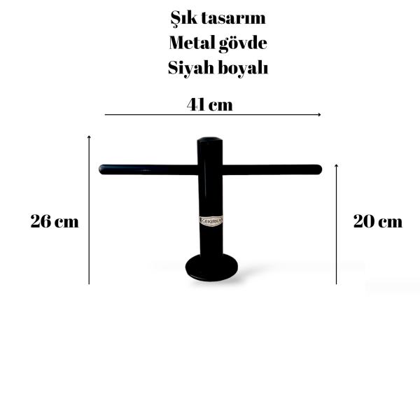 Egekırkan T Tipi Kuaför Berber Tezgah Ayaklığı Siyah Boyalı