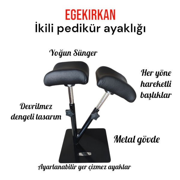 Egekırkan P420-01S Kuaför İkili Pedikür Ayaklığı Hareketli Başlıklı